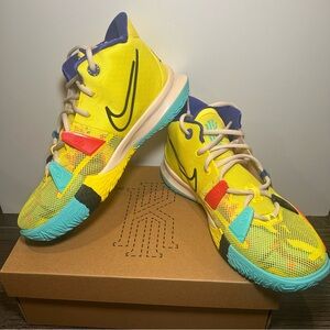 Nike Kids Kyrie 7 Yellow Multi-Color Shoes
